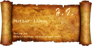 Hutter Ilona névjegykártya